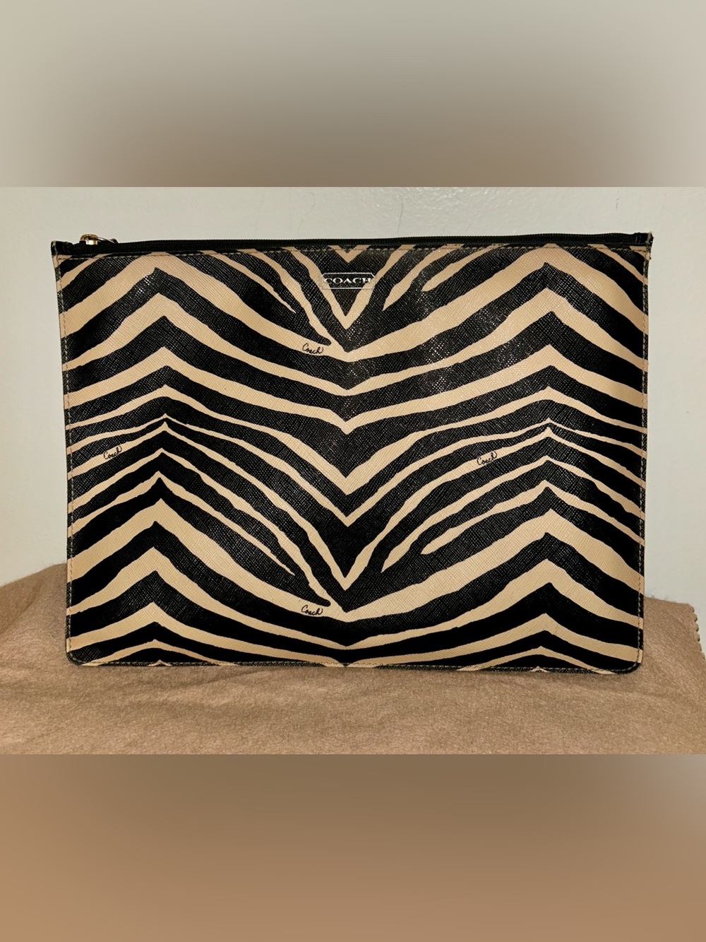 Coach Zebra Print Clutch Pouch! Like New Condition